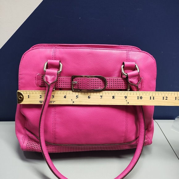 Vintage Tignanello Shoulder Bag‎ Women's Pink Solid Pebbled Lined Double Handle - Picture 10 of 16